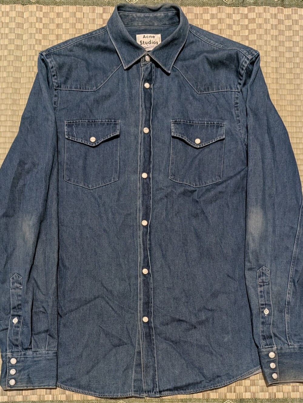 Acne Studios Ewing Denim Western Shirt Men's Size EU 48 Made in Portugal